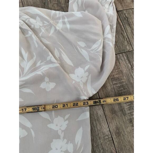 Z Supply Women's Cream Floral Print Split Neckline Long Sleeve Blouse Top Size M - Picture 6 of 9